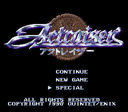 アクトレイザー タイトル画面