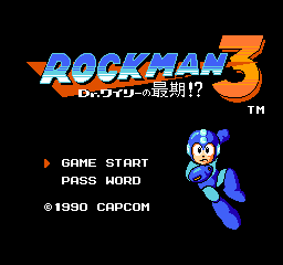ロックマン3のタイトル画面
