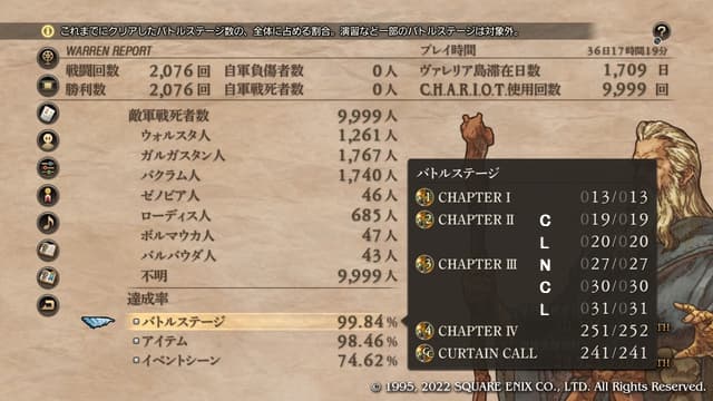 タクティクスオウガリボーン 達成率